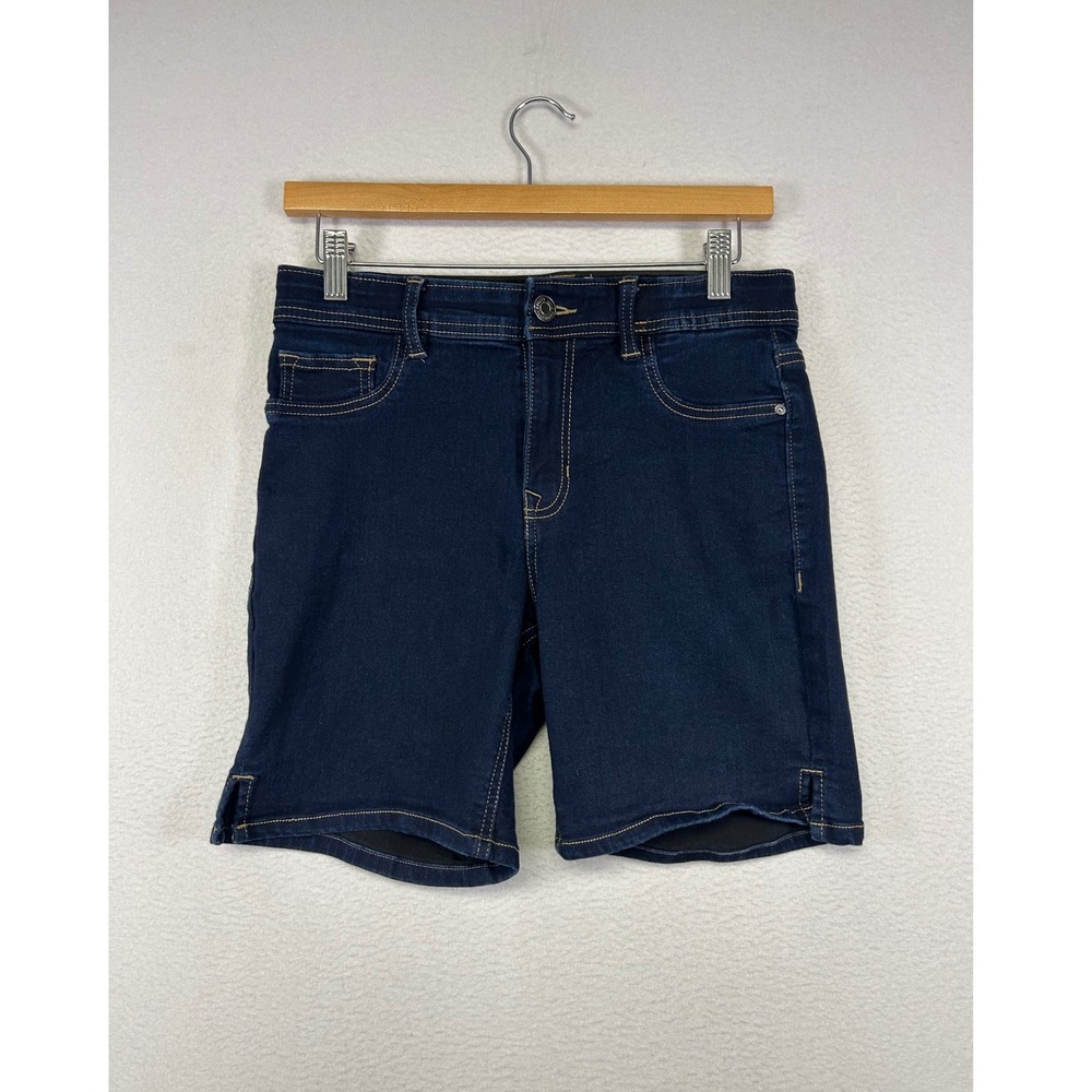 Sculpting Angels Womens 6/28 Blue Everluxe Sculpt High Rise Denim Bermuda Shorts